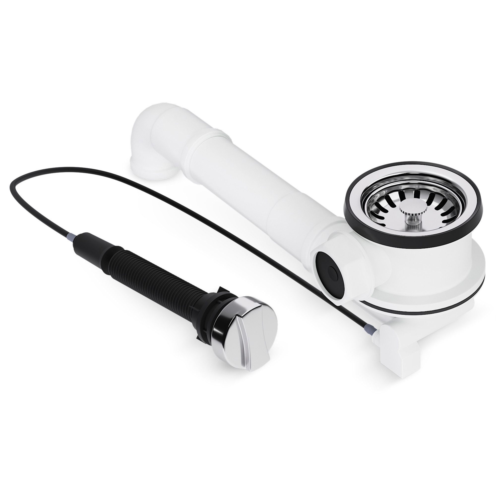 AQUADE Siebventil Siebkorb-Exzenterventil 3½" Ø 114mm, mit Drehbetätigung und Raumschaffer mit Anschluss 1“ für Überlauf