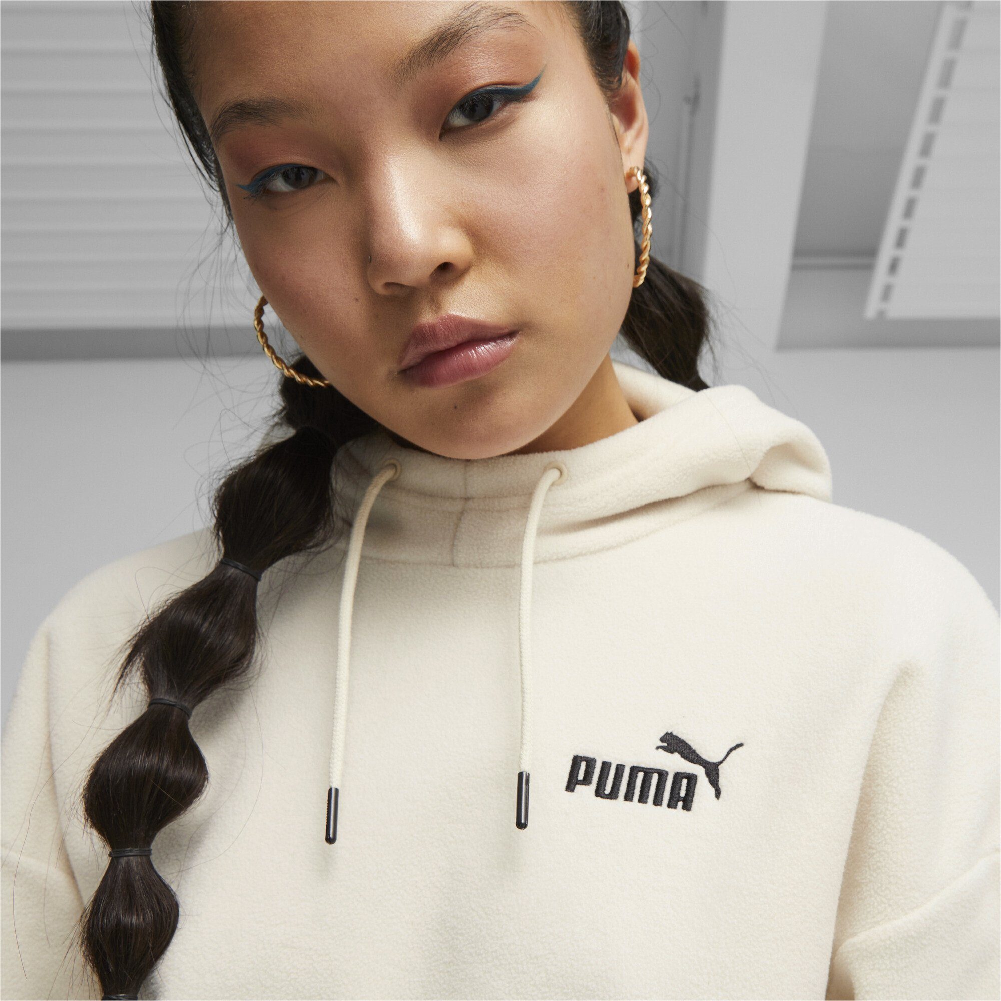 Winter-Hoodie PUMA Snow POWER Damen White Alpine Sweatshirt PUMA