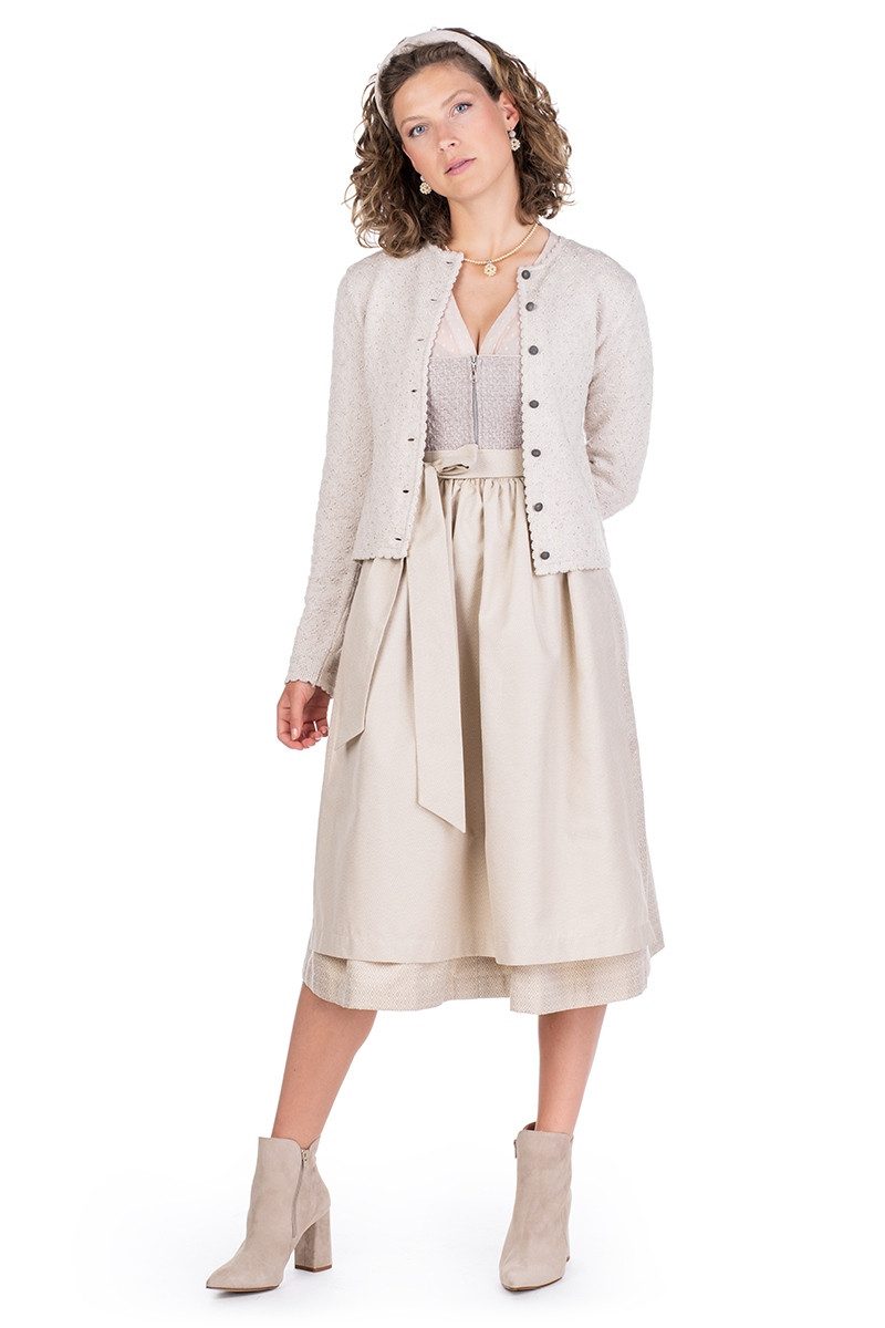 MarJo Trachtenjacke Trachten Strickjacke - TIEFENBACH - beige