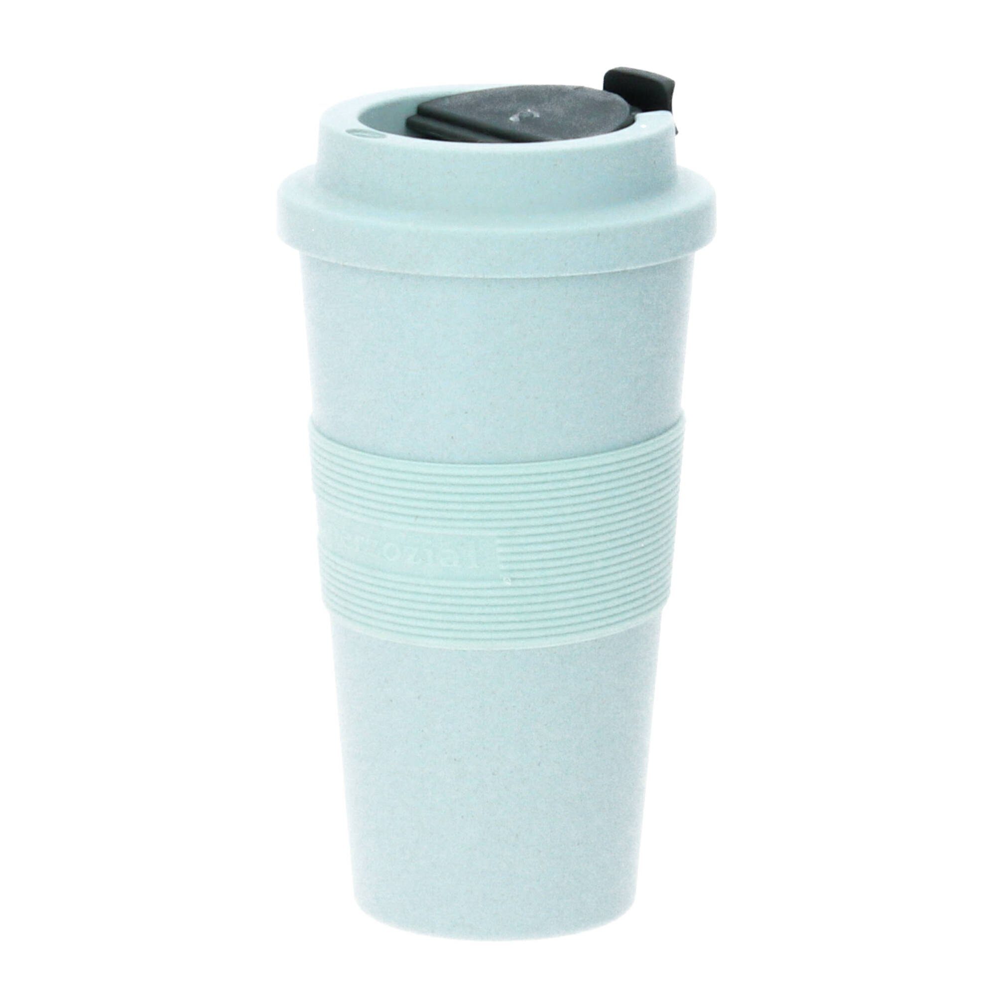 Kaffeebecher ( puderblau, 480 Coffee-to-go-Becher Pflanzenzucker) aus PLA large ml Kunststoff Timeout