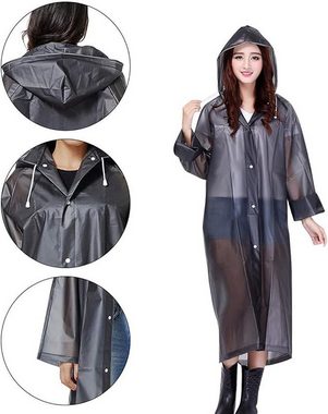 Fivejoy Regenjacke Transparent Regenmantel, Wiederverwendbare Wasserdichte Regenponcho (1-St)