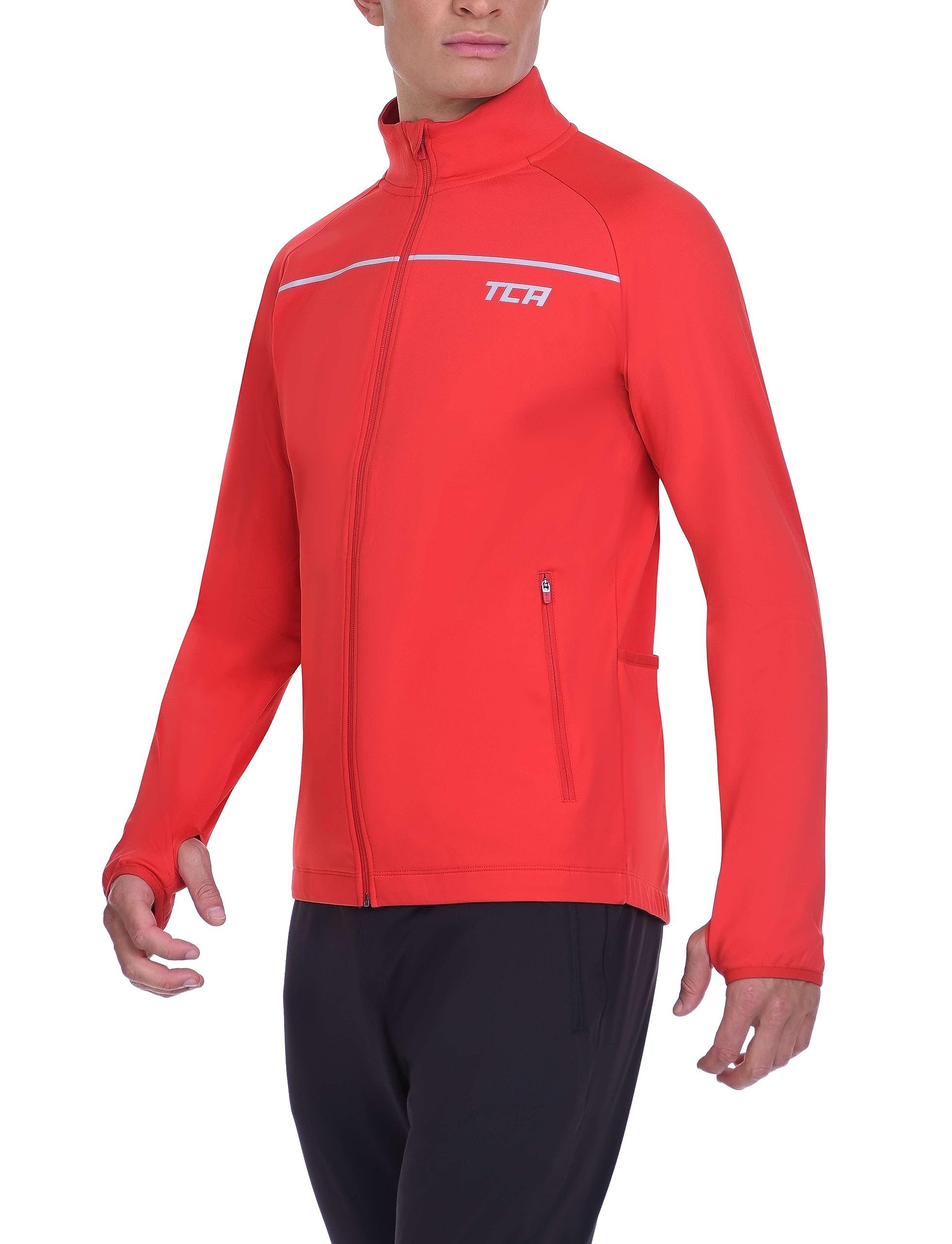 Fahrradjacke TCA Herren Thermische Radlaufjacke - Atmungsaktiv & winddicht - Rot
