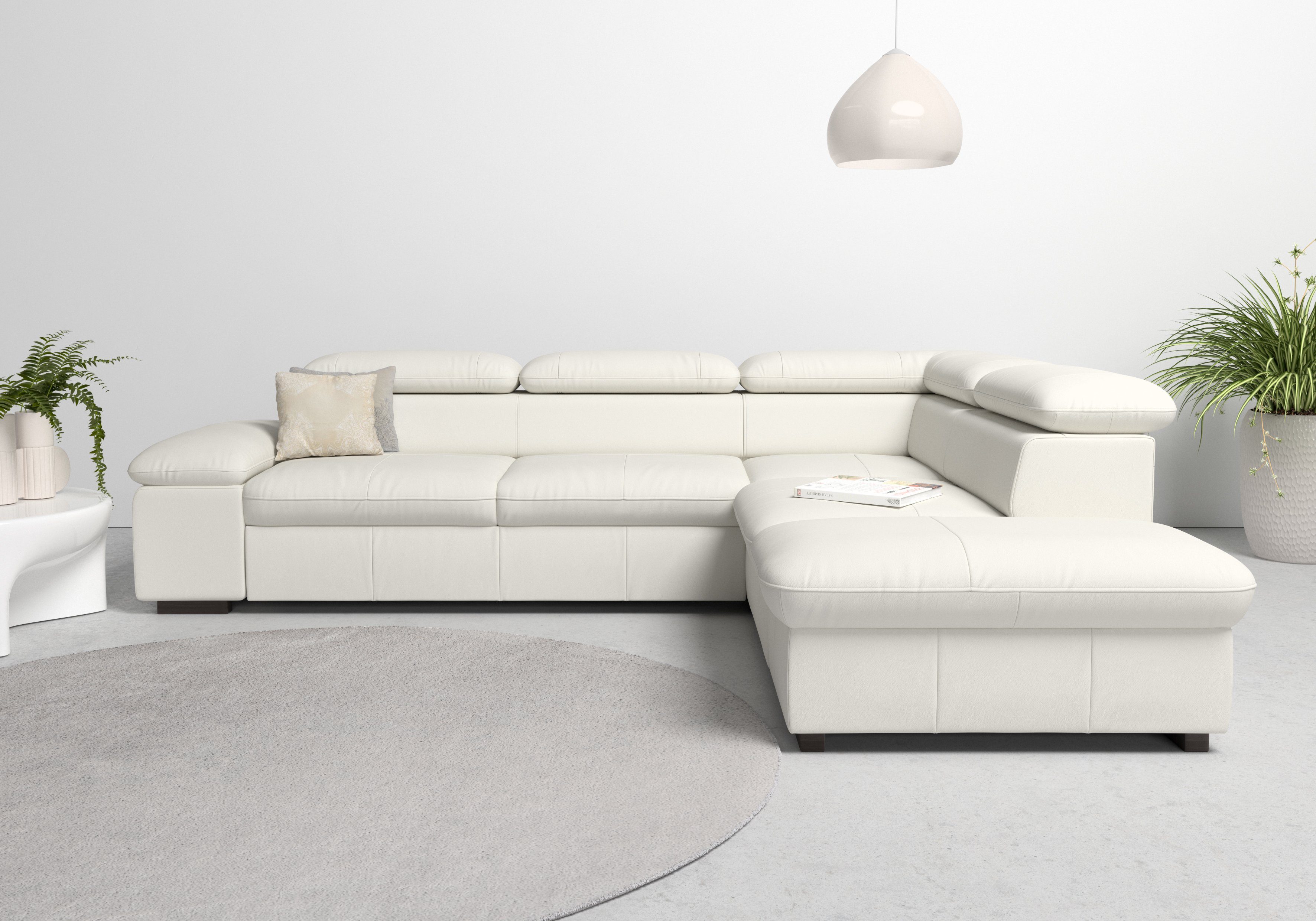 Home affaire Ecksofa Alberto L-Form, mit Kopfteilverstellung, wahlweise mit Bettfunktion