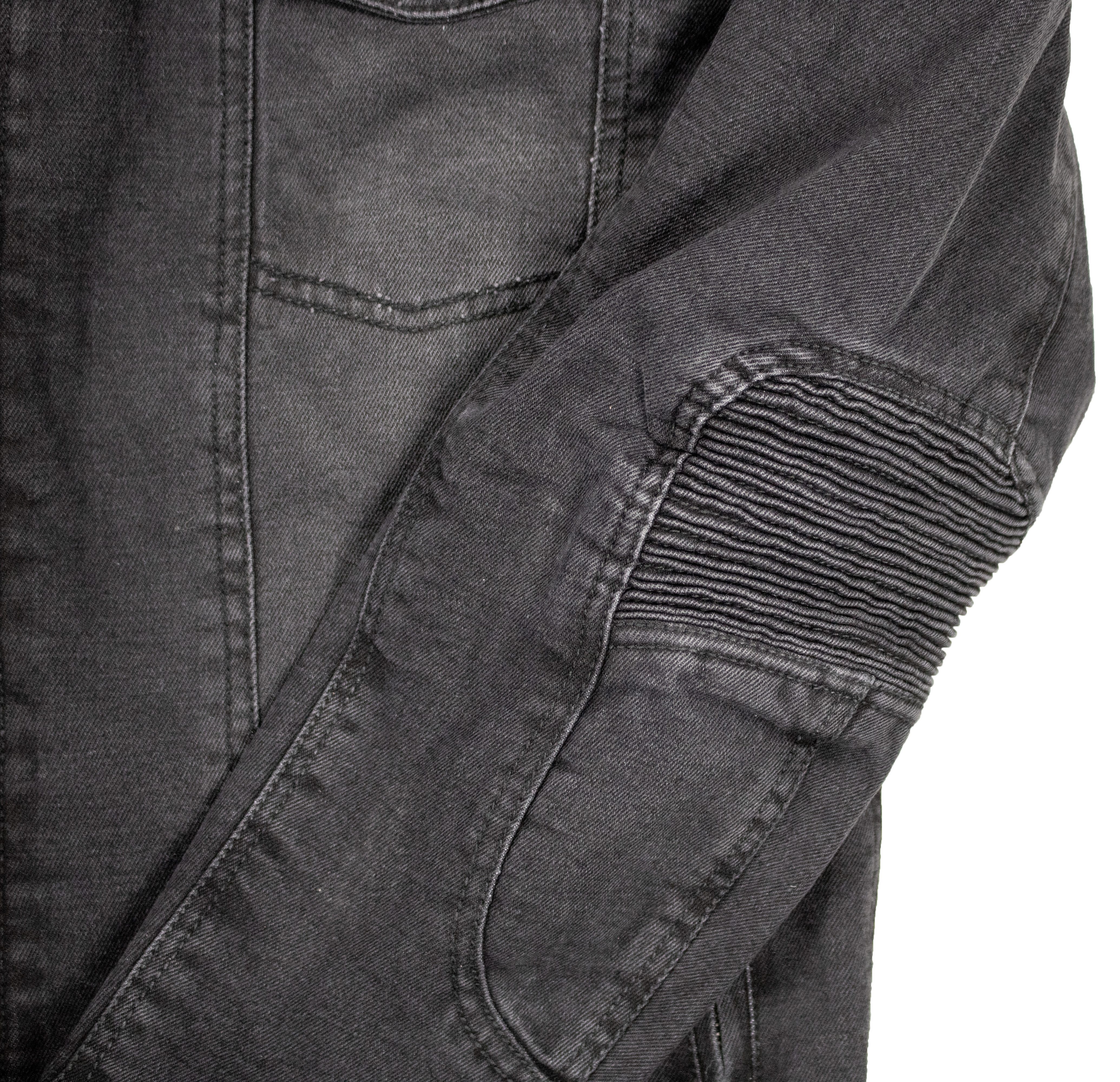 MDM Motorradjacke Motorrad Jeans Jacke mit Protektoren in Schwarz, Grau oder Blau erhältlich