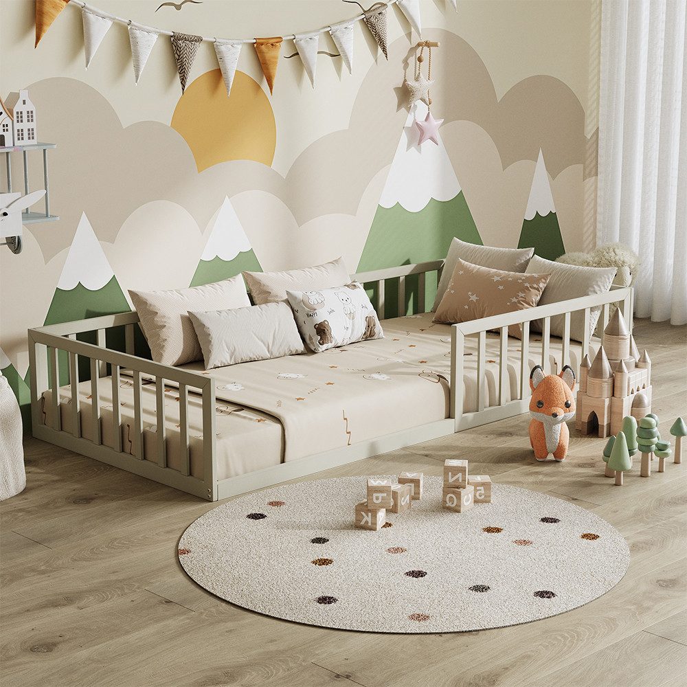 VitaliSpa® Kinderbett Minno, Greige, 205 x 95 cm ohne Matratze (1-tlg)