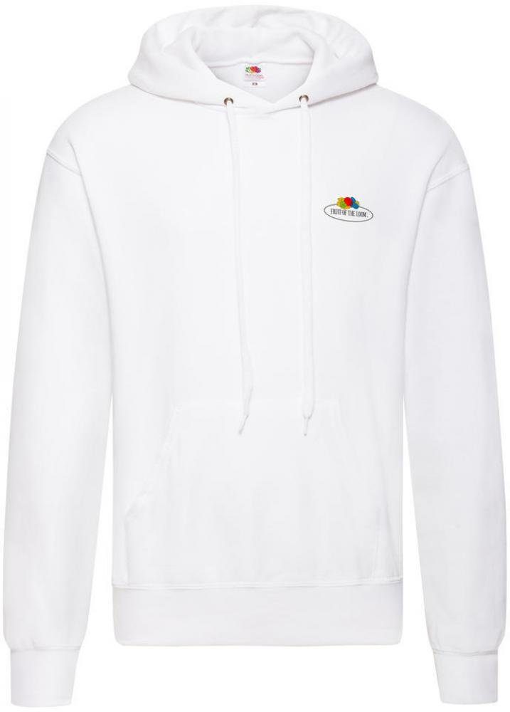 Fruit of the Loom Kapuzenpullover Vintage Hooded Sweat Classic Small Logo Print - Kapuzenpulli