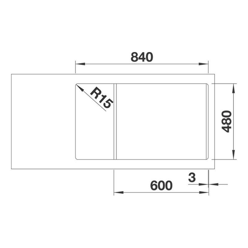 LEGRA Einbauspüle Granitspüle 6 86/50 weiß S Blanco BLANCO Ablauffernbedienung, Silgranit, XL cm ohne