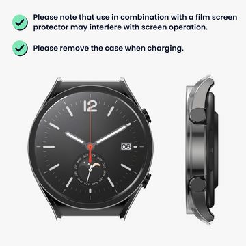 kwmobile Smartwatch-Hülle 2x Hülle für Xiaomi Watch S1, Fullbody Fitnesstracker Glas Cover Case Schutzhülle Set