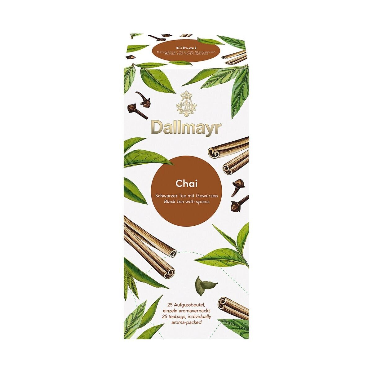DALLMAYR Tee Chai, 25 Aufgussbeutel, Schwarztee mit Gewürzen