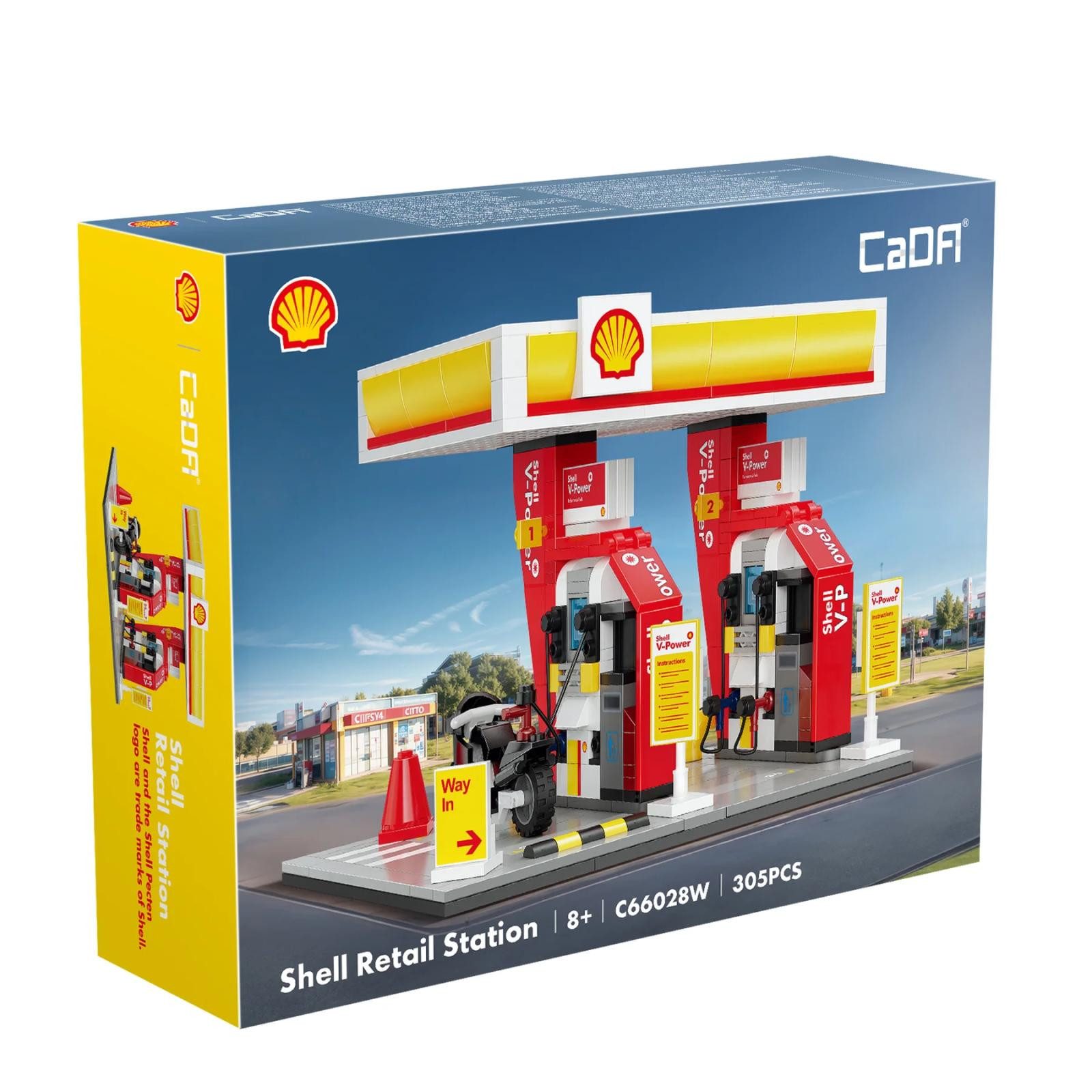 CaDA CaDA Shell Tankstelle (305 Teile) Konstruktionsspielsteine