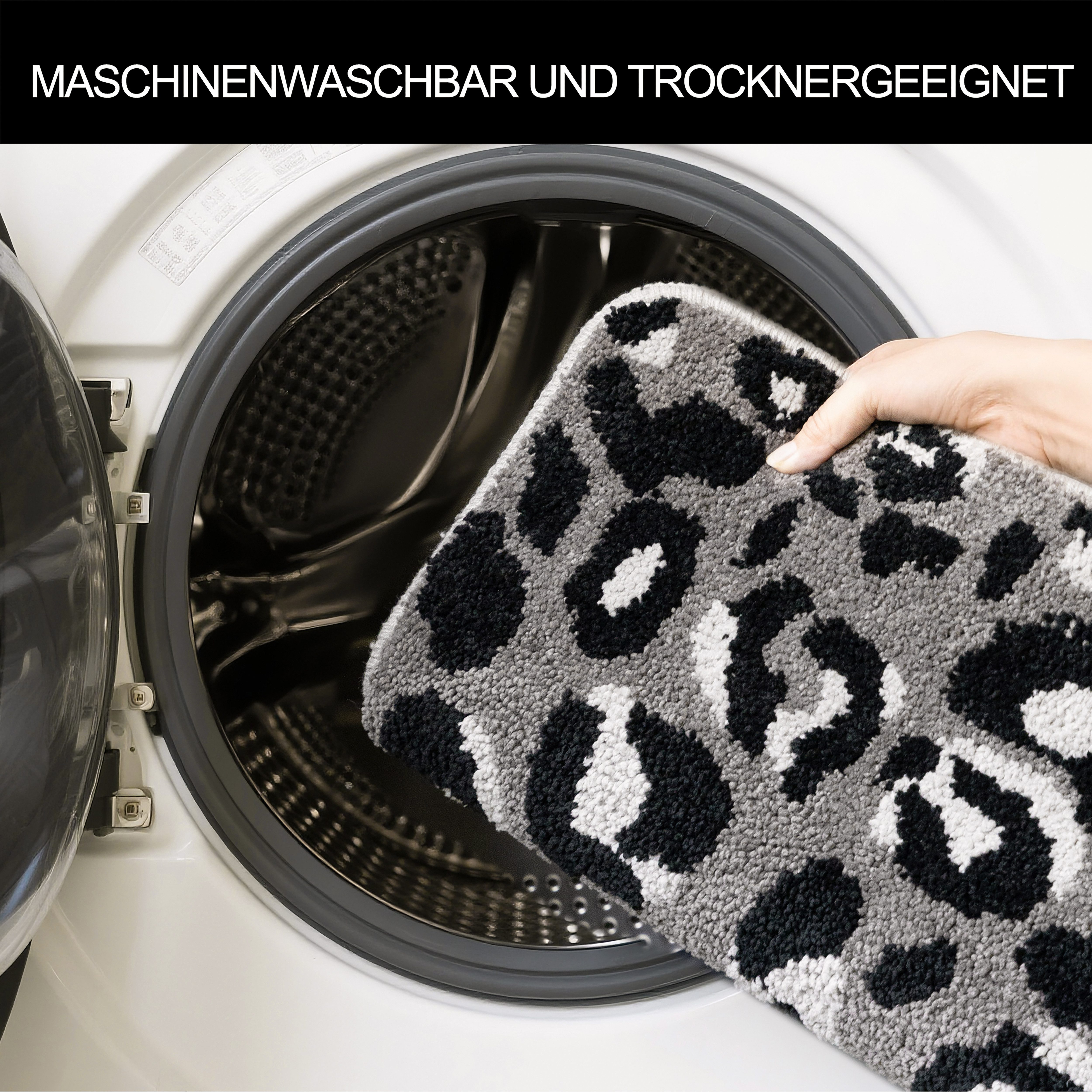 OTTO home Badematte Regona Leo, Badvorleger, Badezimmer Teppich, Duschvorleger, Höhe 10 mm, rutschhemmend beschichtet, schnell trocknend, fußbodenheizungsgeeign – Bild 5 von 5