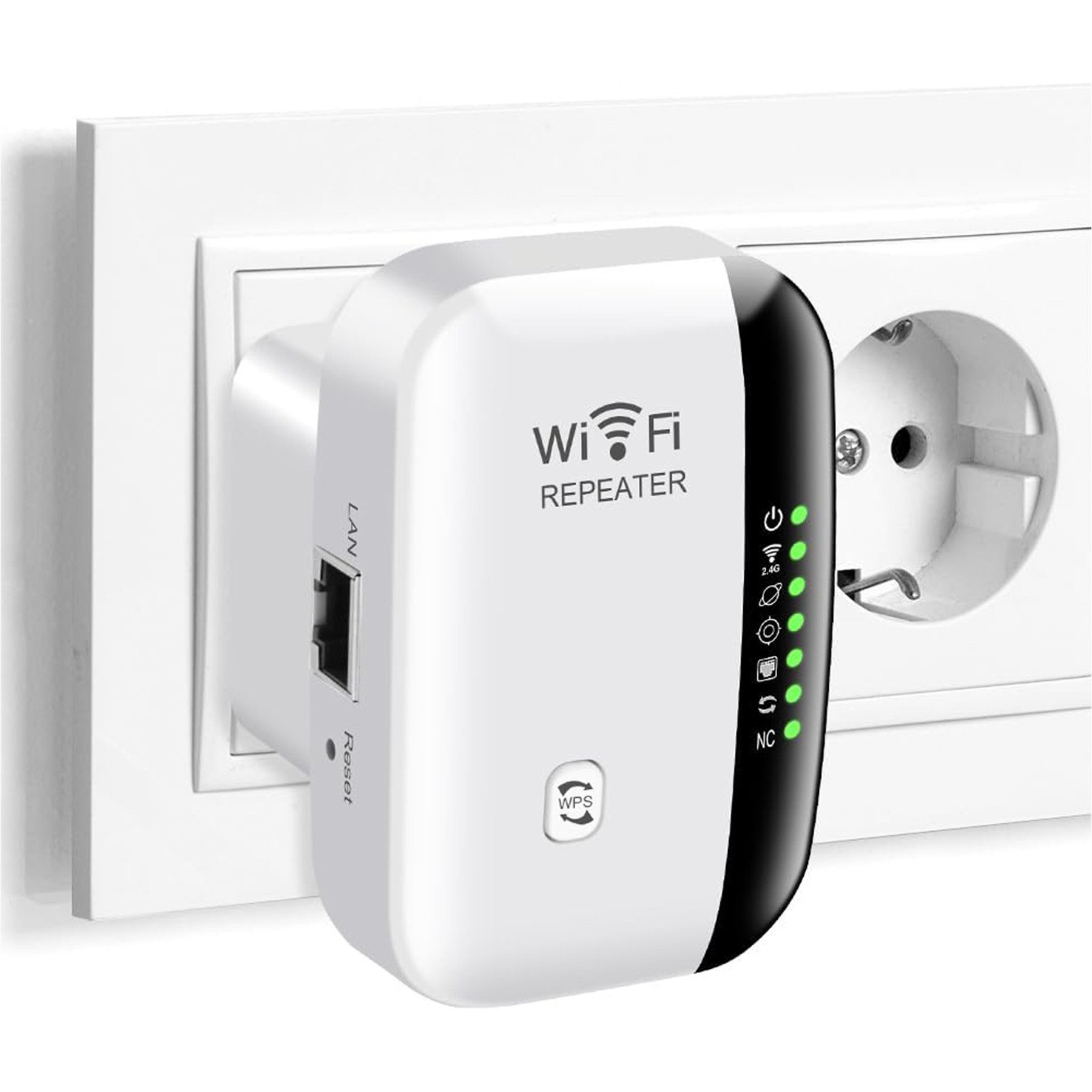 Senmudi WiFi Extender Booster, WLAN Repeater Verstärker Bis Zu 5000sq. WLAN-Router, mit 300 Mbps,2,4GHz WiFi Mit Ethernet Port Zu Allen Geräten