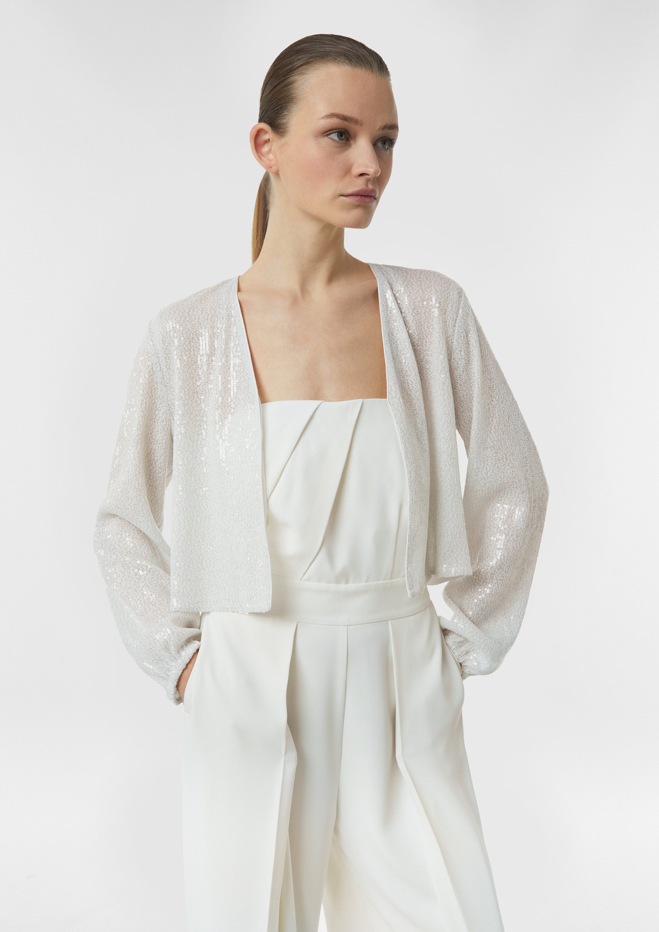 comma Langarmbluse Bluse Festiver Cardigan mit Pailletten günstig online kaufen