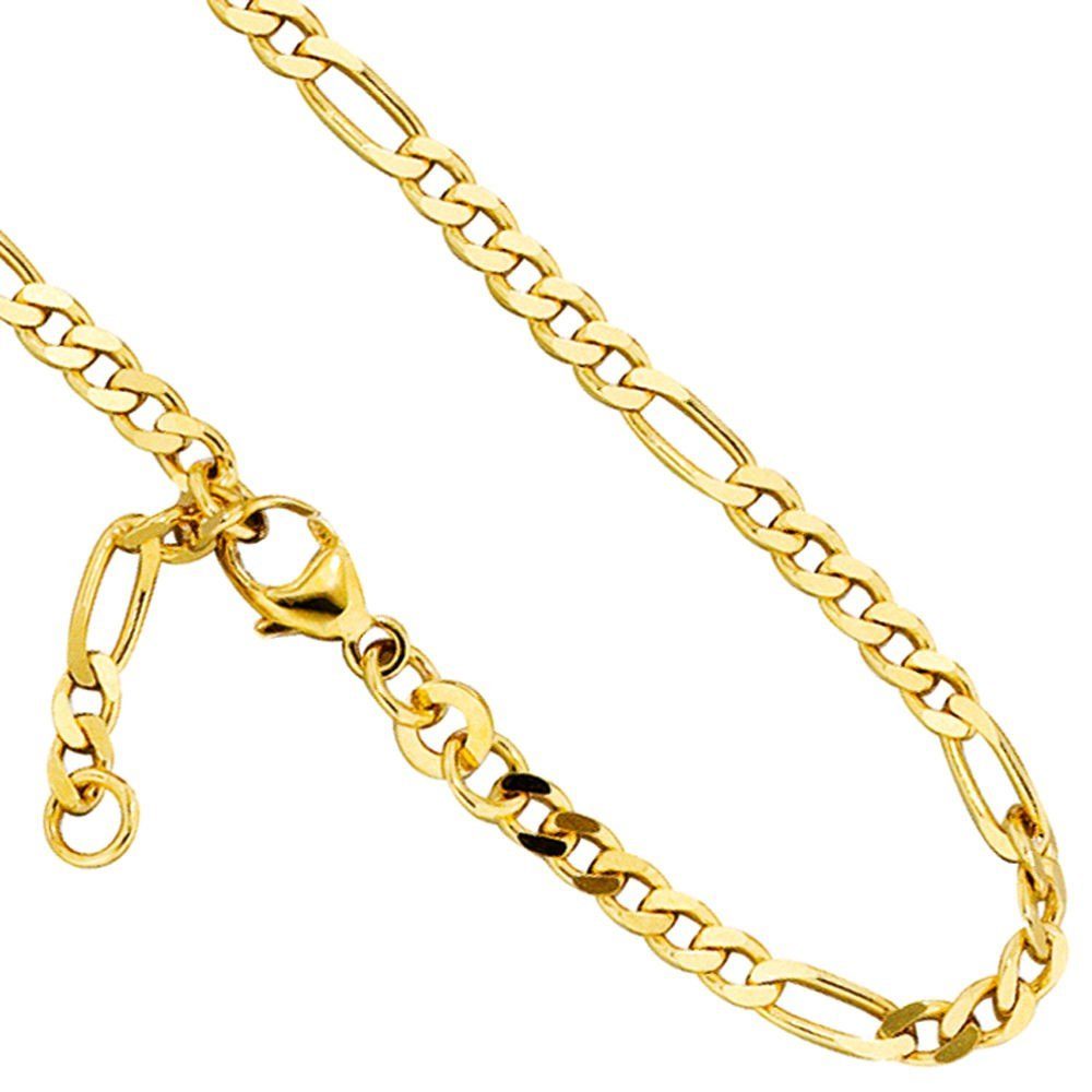 Schmuck Krone Fußkette Fußkettchen aus 333 Gelbgold, 23-25cm, Gold 333