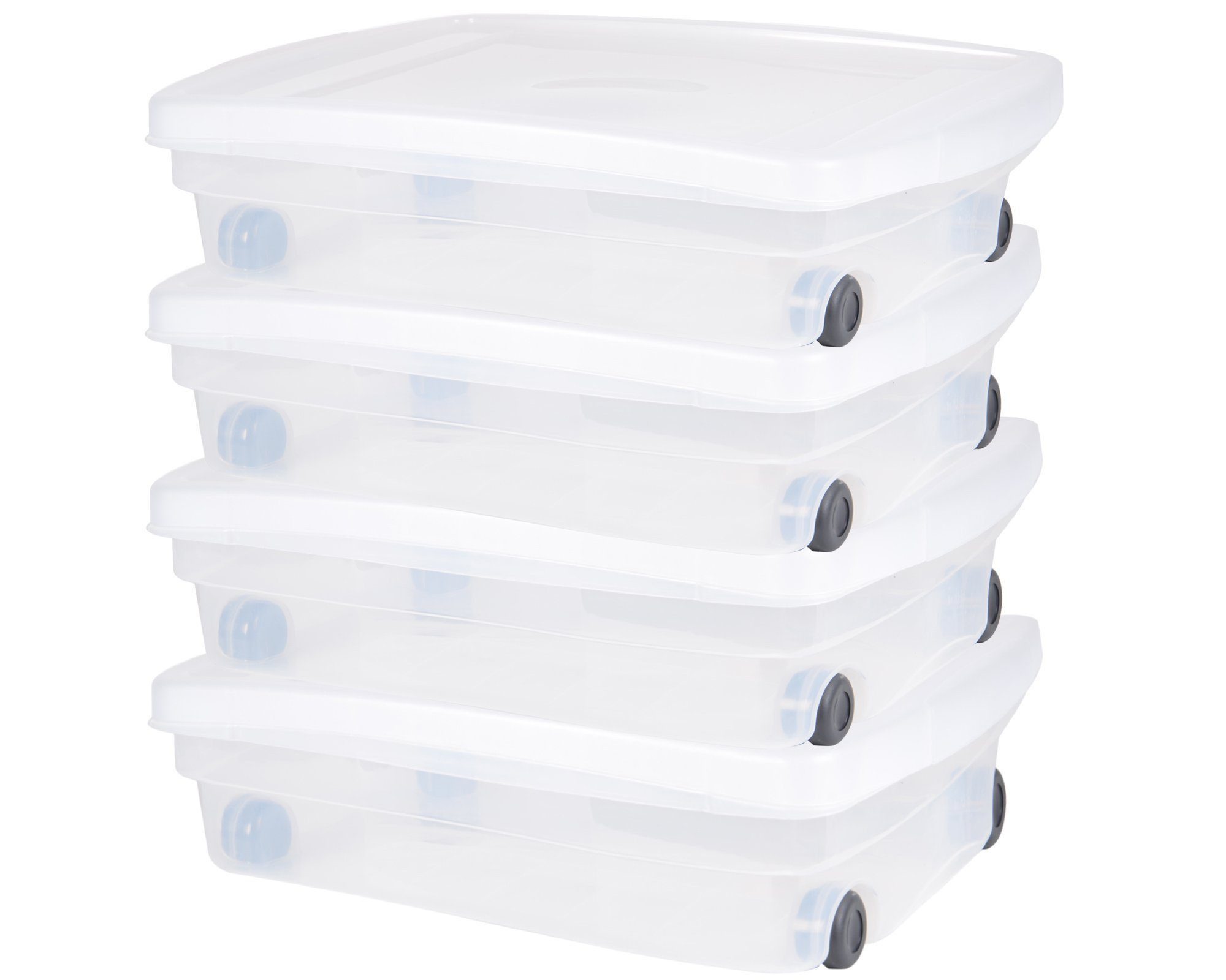 ONDIS24 Aufbewahrungsbox Kunststoffbox, Rollbox, Spielzeugkiste, Aufbewahrungsbox, mit Deckel und Rollen, stapelbar. € 59,95