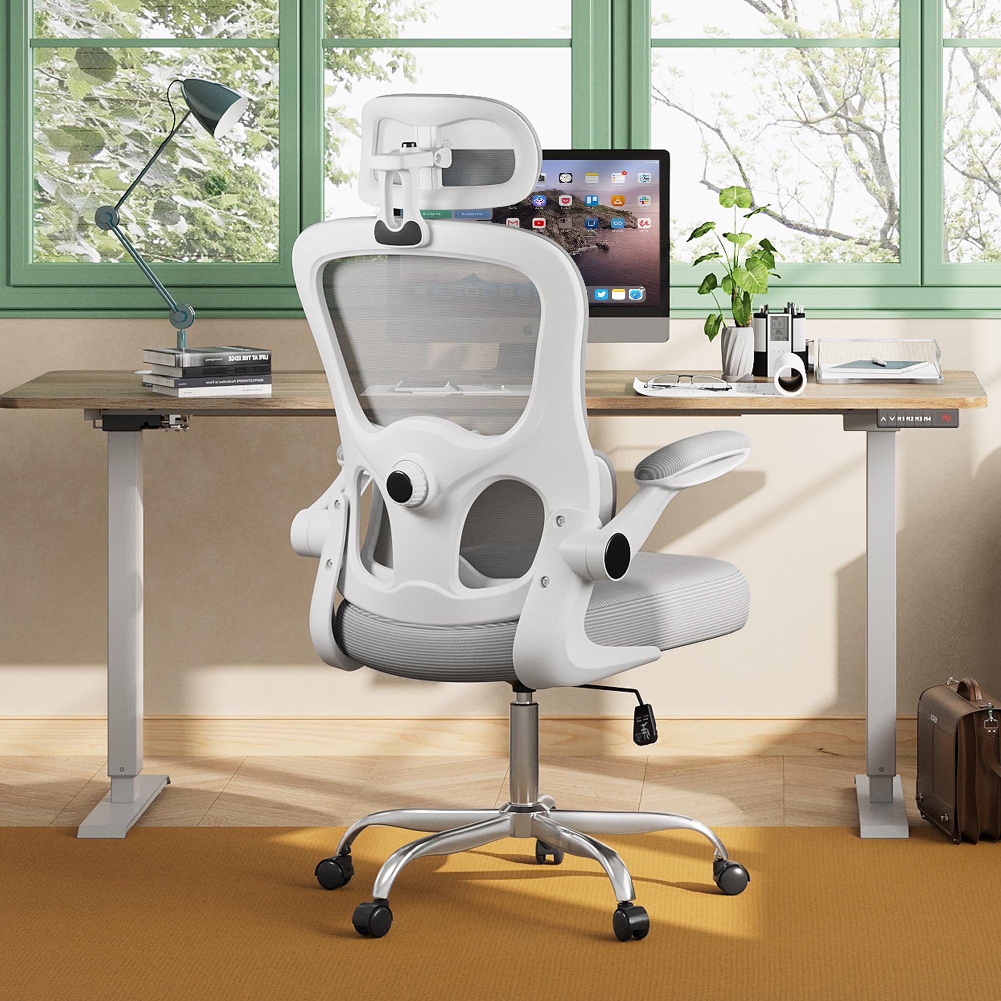 DEVAISE Bürostuhl Ergonomischer Drehstuhl mit 3D-Kopfstütze, günstig online kaufen