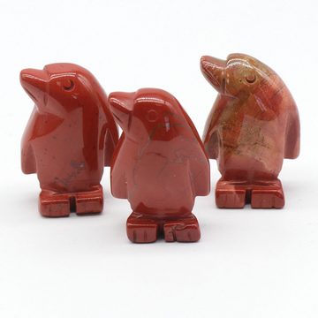 HYTIREBY Tierfigur Schmuck Geschenk Dekofigur Farbstein Edelstein Pinguin, roter Jaspis (1 St), Heilende Steine,Collectibles,Büro Dekor
