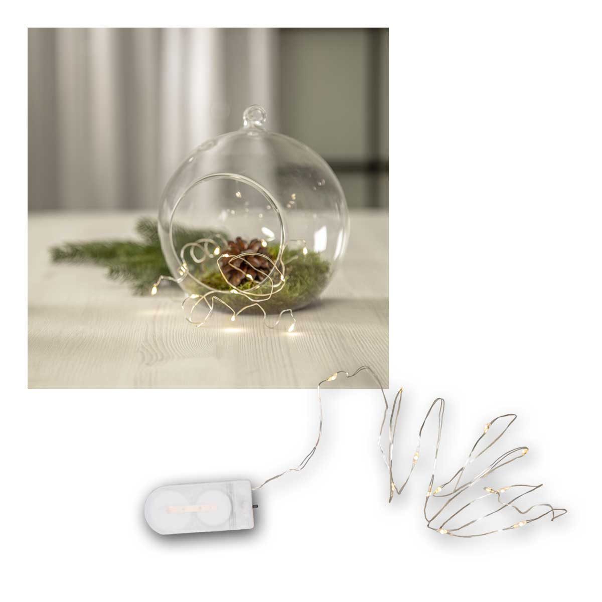 STAR TRADING LED-Lichterkette Draht-Lichterkette DREWDROPS, 12 LED warmweiß, 1m