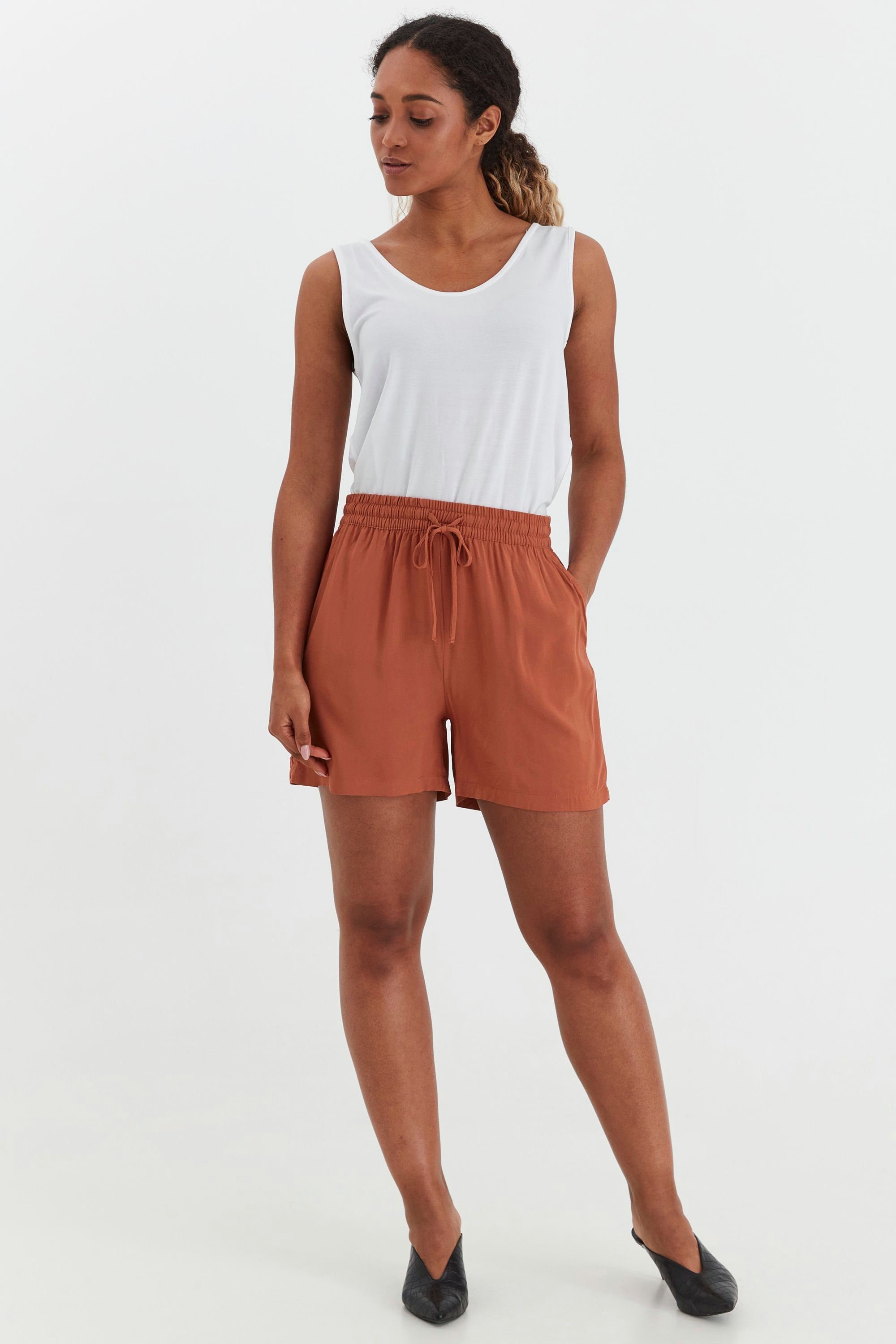 b.young Shorts BYMMJOELLA Shorts Red Etruscan 20809730 Muster (181434) - Luftige mit SHORTS