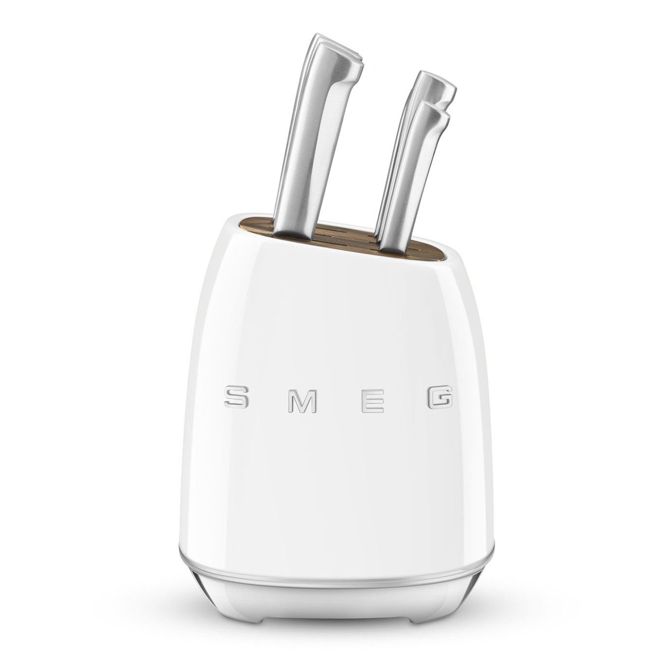 Smeg Messerblock KBSF0 aus Edelstahl mit Koch-, Allzweck- & Gemüsemesser