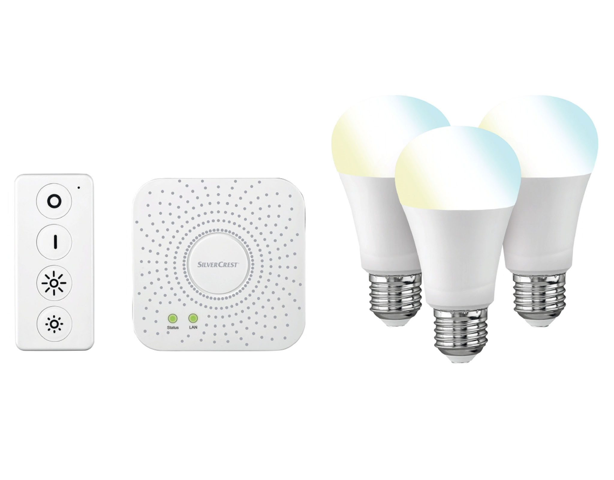 LIVARNO LED-Leuchtmittel LIVARNO LUX Smarthome Starter Kit Homematic+Google Nest Hub Lampen