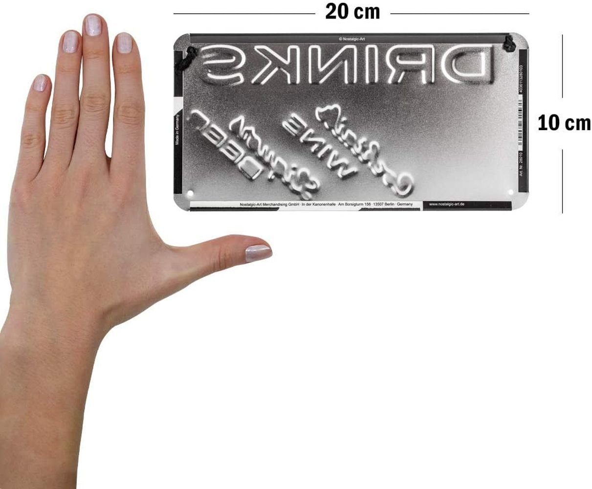 Nostalgic-Art Metallschild Hängeschild - Open Bar - Drinks