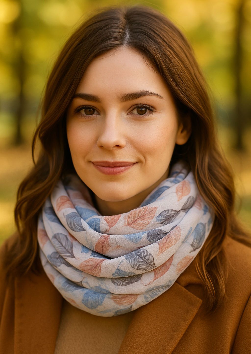 Faera Loop, Damen Schal verspielte Federn weich und leicht Loop Rundschal günstig online kaufen