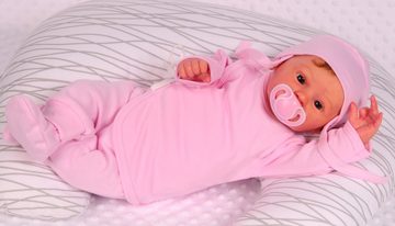 La Bortini Erstausstattungspaket Wickelhemdchen Hose und Mütze Baby Anzug 44 50 56 62 68 aus reiner Baumwolle