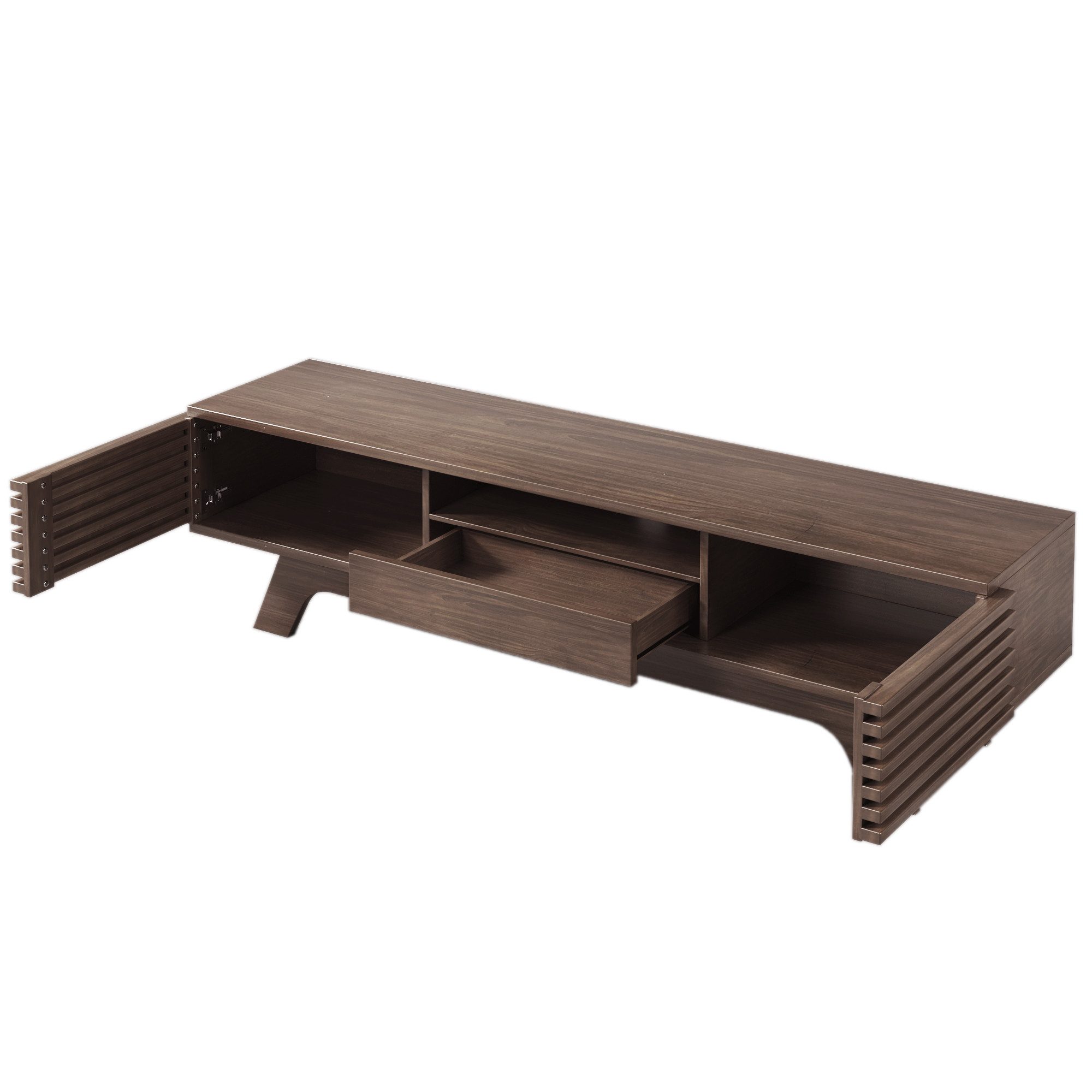 Odikalo TV-Schrank Lowboard Fernsehschrank mit Schublade (TV-Schrank mit einer Schublade und zwei Türen, TV-Möbel, TV-Panel, TV-Lowboard, TV-Schrank. Einzigartiges Design, Vintage-Holzfarbe)