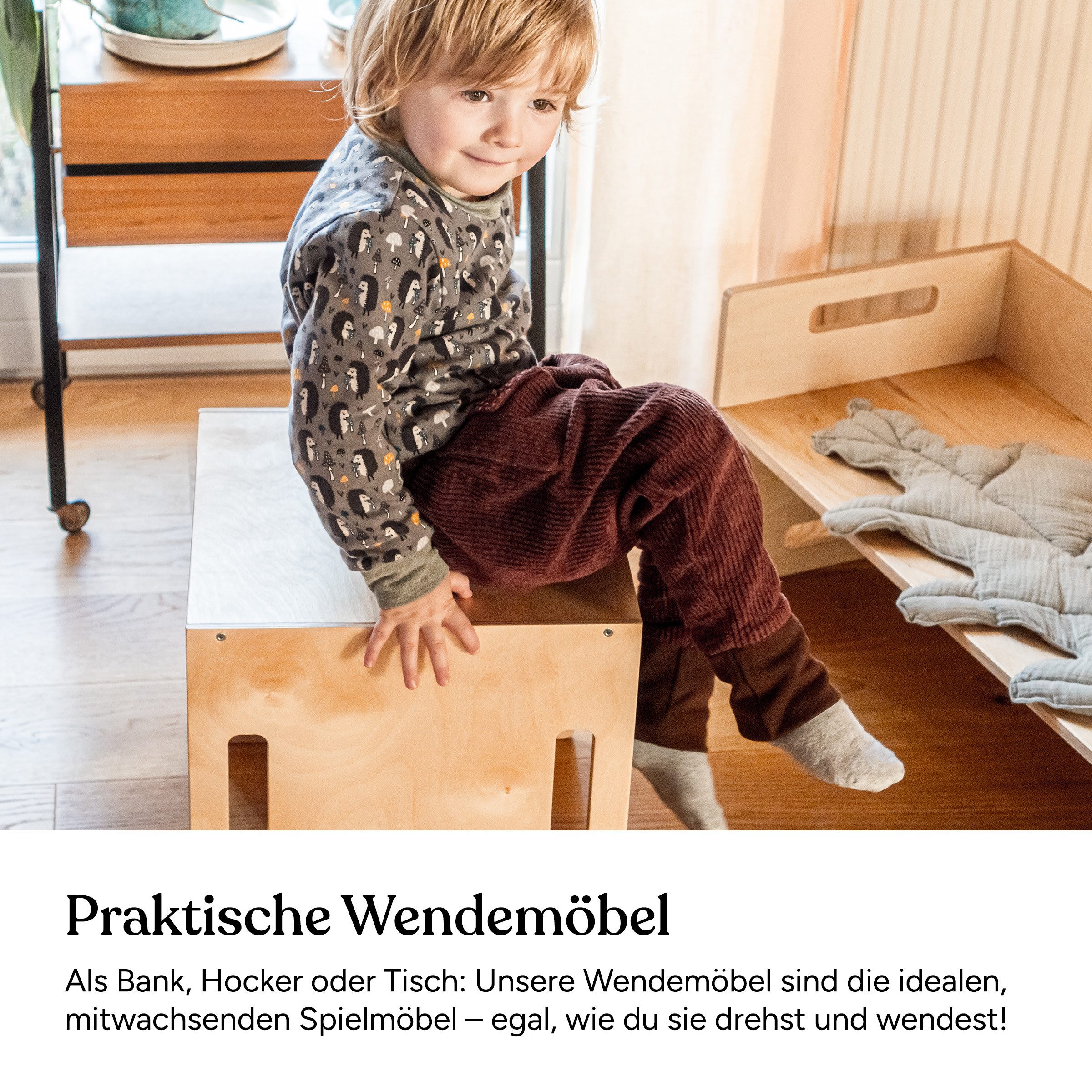 Ehrenkind Kinderhocker Montessori Wendehocker & Wendebank, Kindersitzgruppe günstig online kaufen