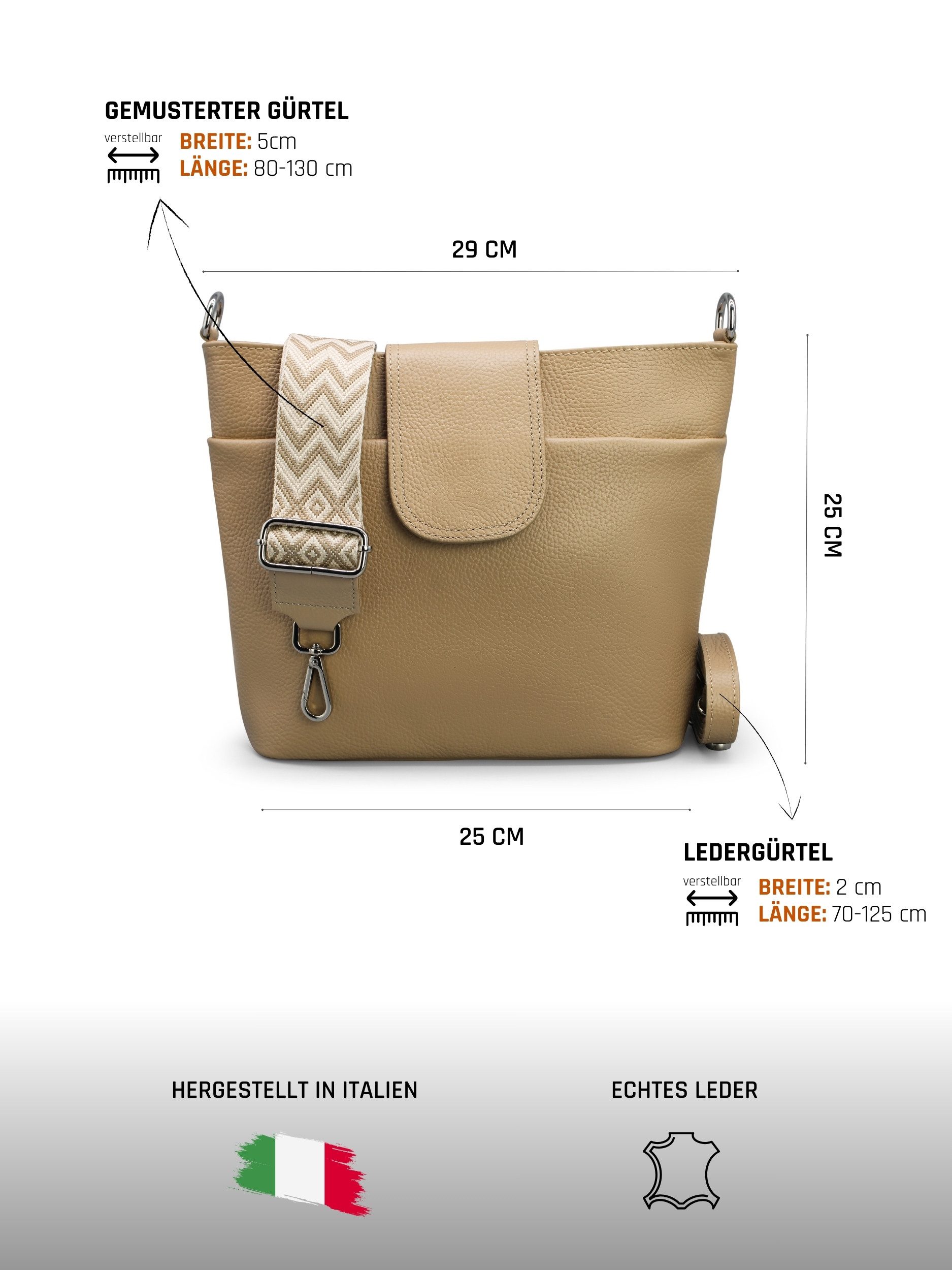 Adel Bags Schultertasche SARA Umhängetasche für Damen, Schultertasche aus E günstig online kaufen