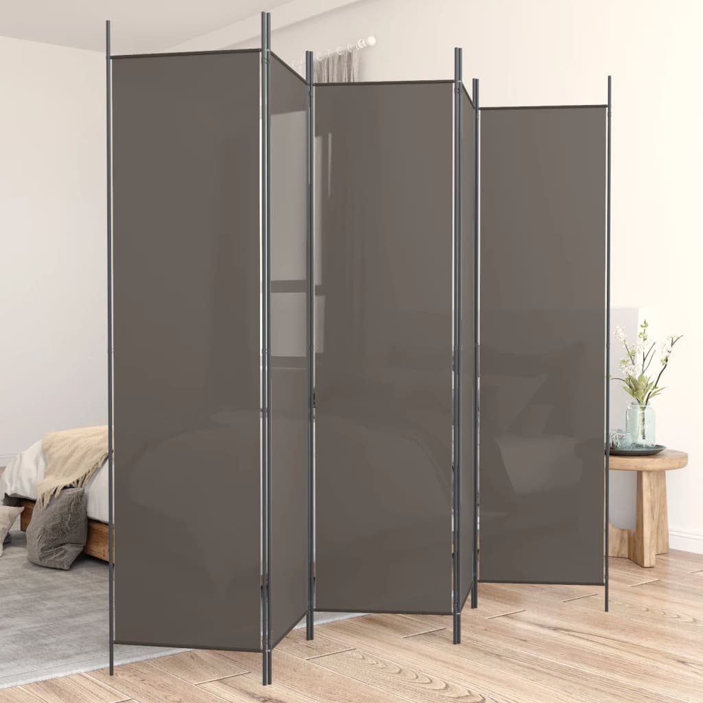 furnicato Raumteiler 5-tlg. Paravent Anthrazit 250x220 günstig online kaufen
