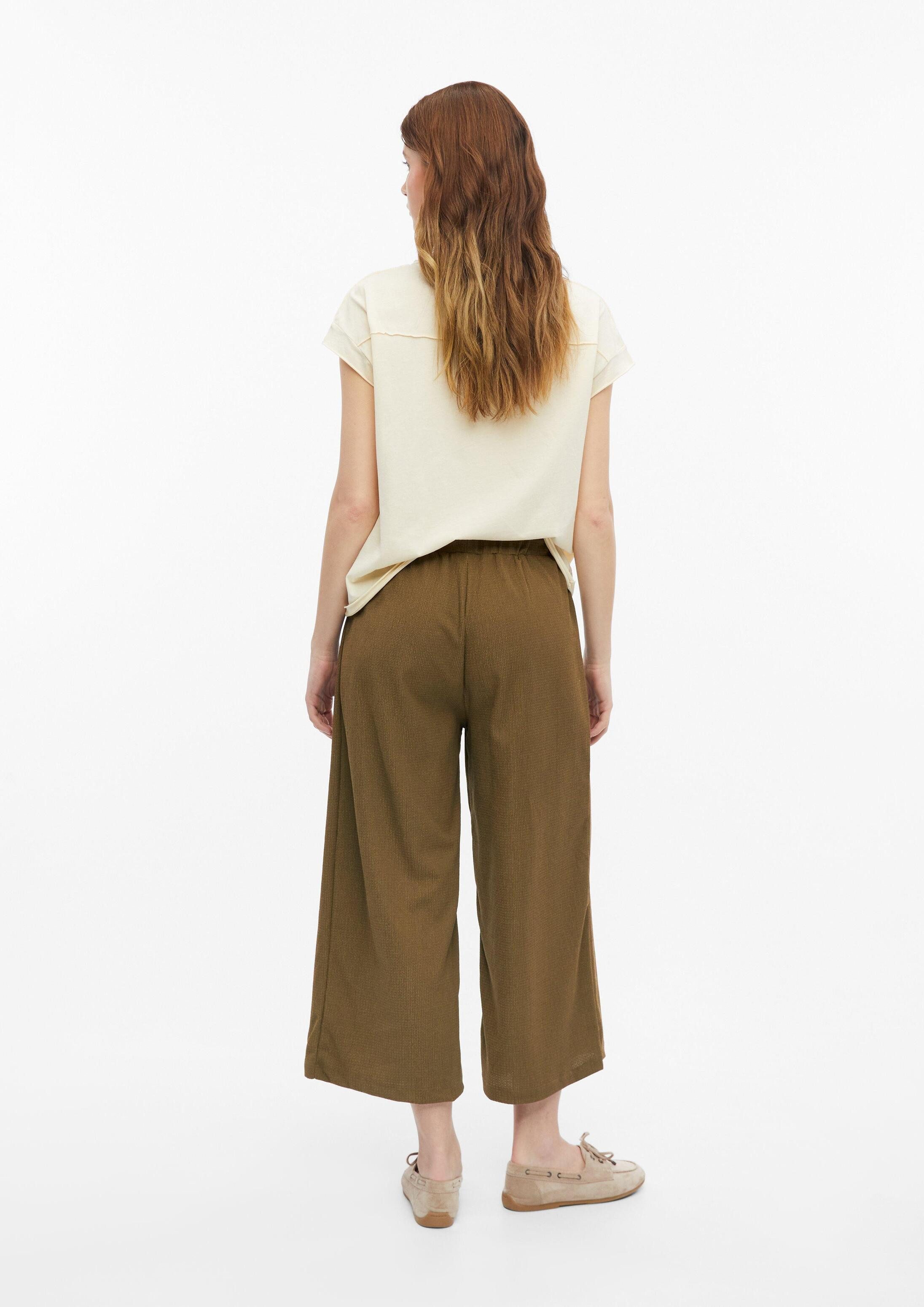 s.Oliver Culotte Hose Strukturierte Culotte mit Falten und Elastikbund