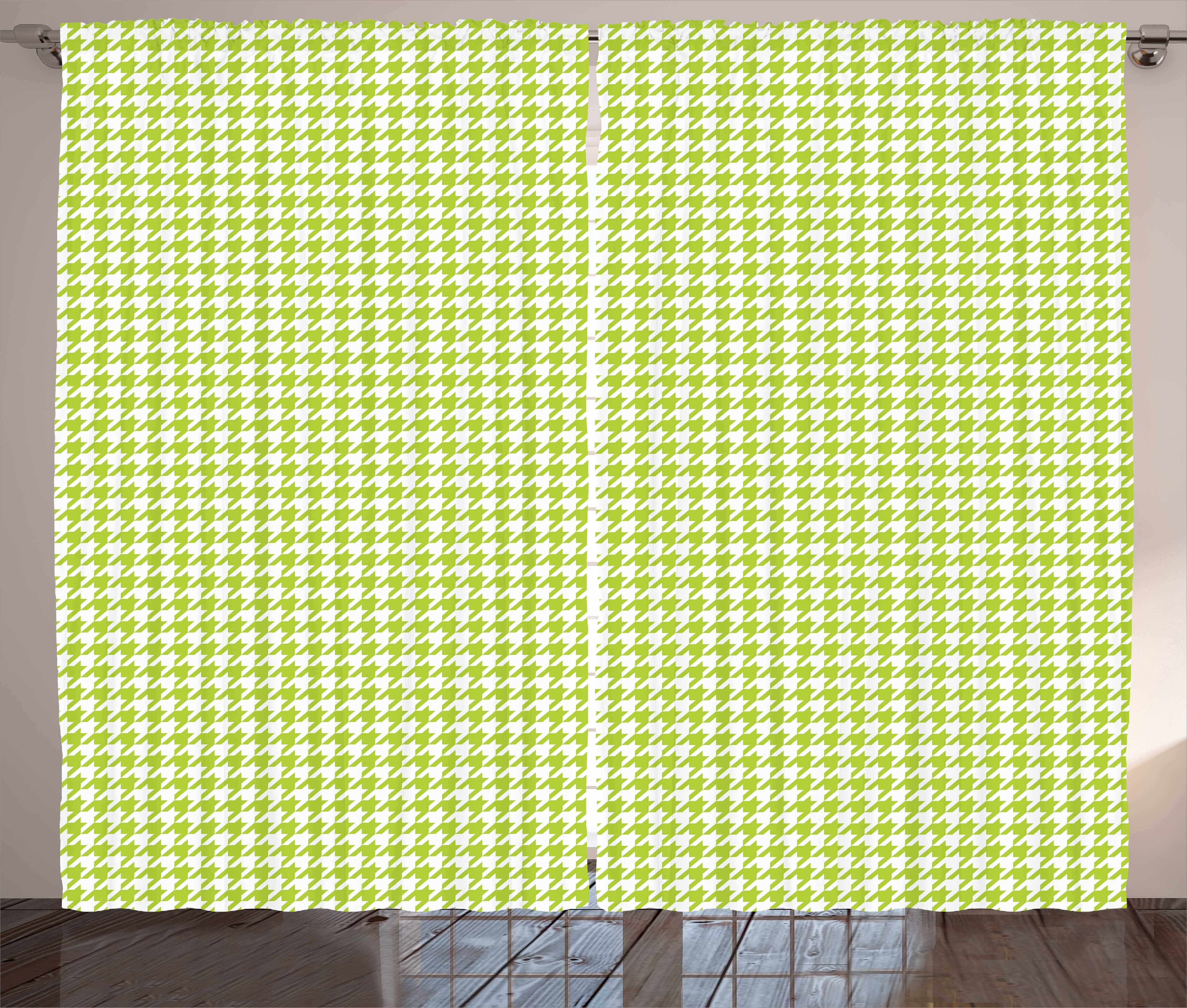 Gardine Schlafzimmer Kräuselband Bicolor und Hahnentrittmuster Klassische Vorhang Haken, mit Abakuhaus, Verziert Schlaufen