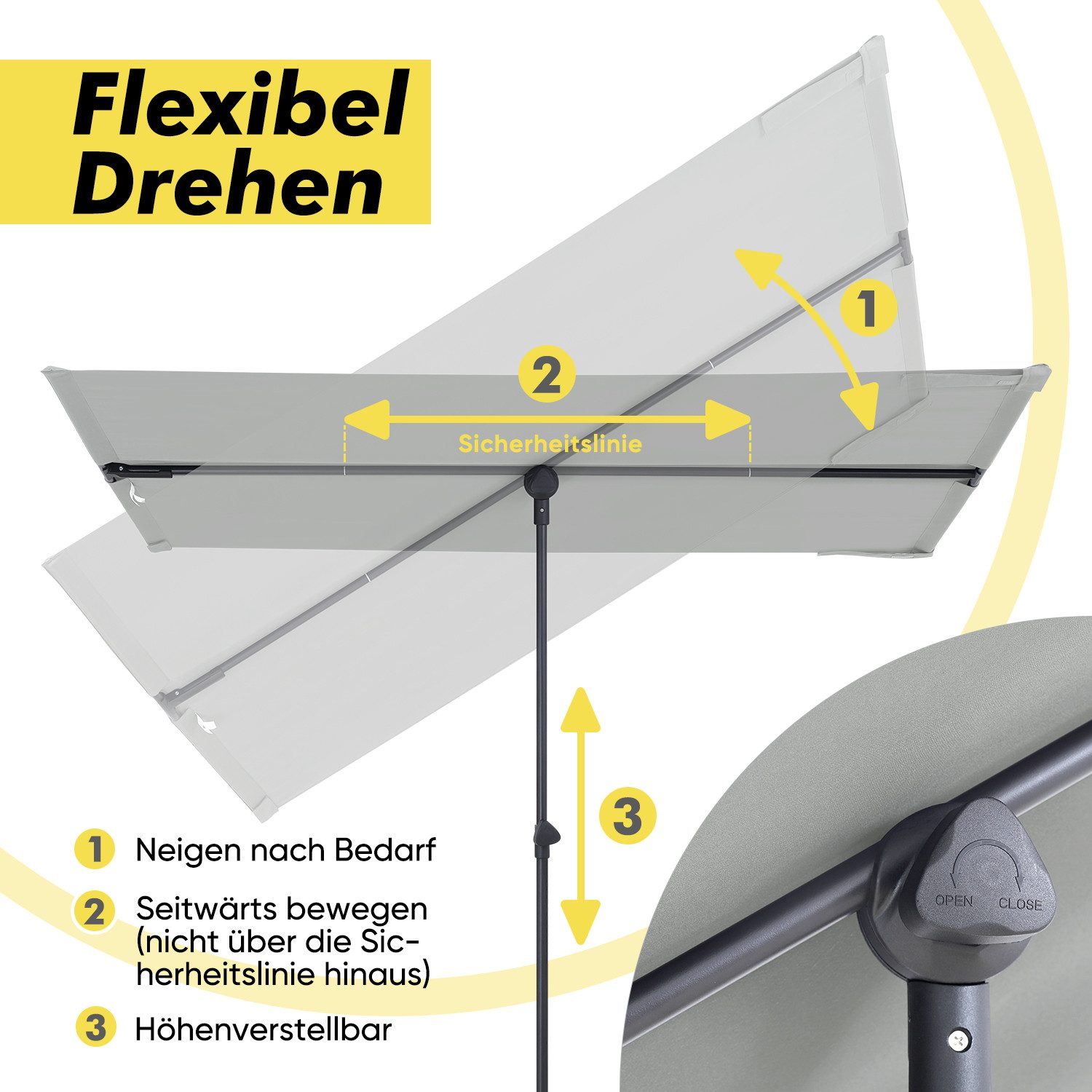 Sekey Balkonschirm 180 x 130 cm günstig online kaufen