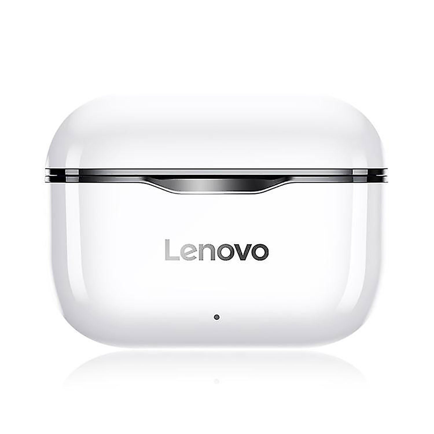 Lenovo LP1 mit Touch-Steuerung Bluetooth-Kopfhörer (True Wireless, Siri, Google Assistant, Bluetooth 5.0, Stereo-Ohrhörer 300 mAh Навушники-Ladehülle - Weiß mit schwarzem Rand)