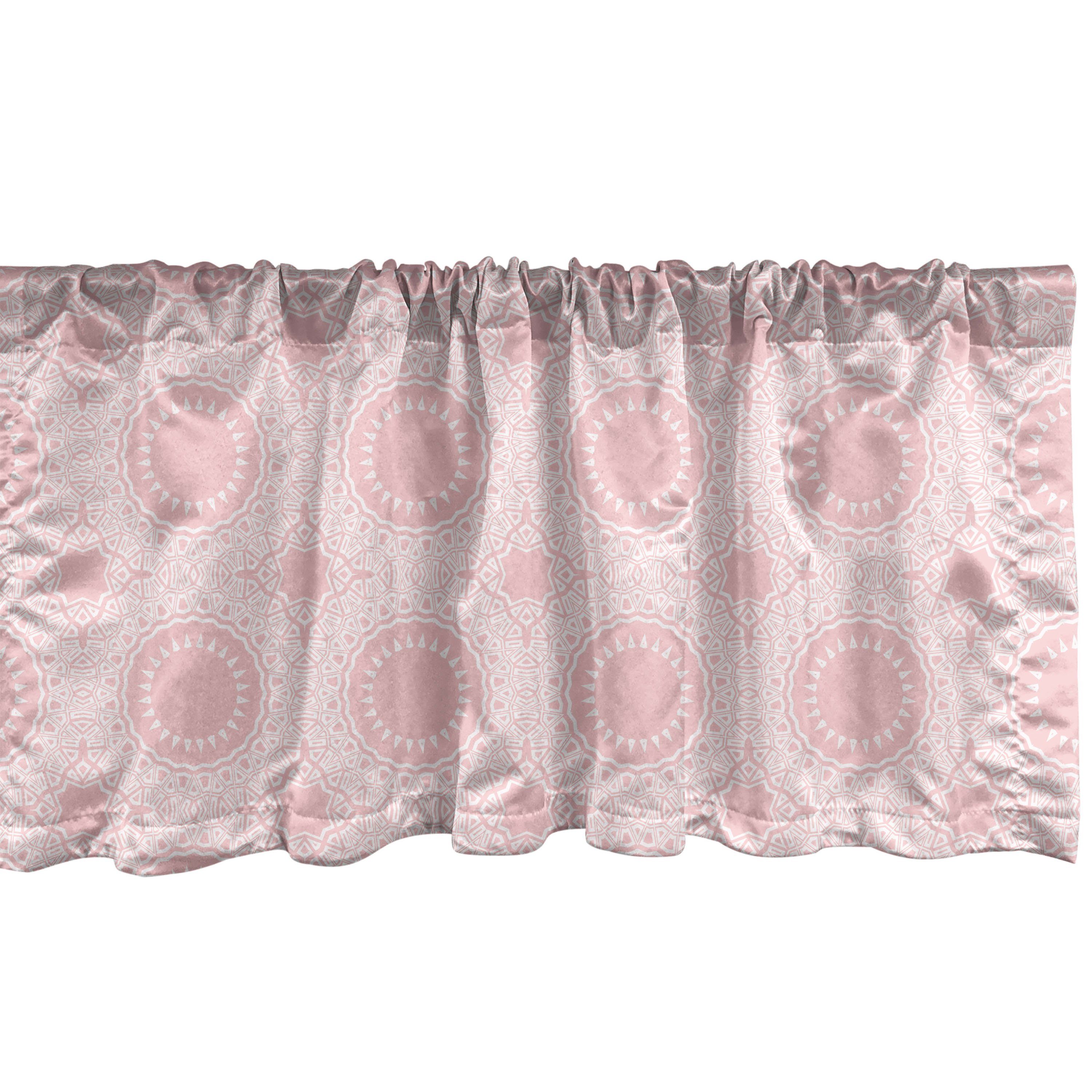 Scheibengardine Vorhang Volant für Küche Schlafzimmer Dekor mit Stangentasche, Abakuhaus, Microfaser, Pastell Traditionelle Mosaik-Muster