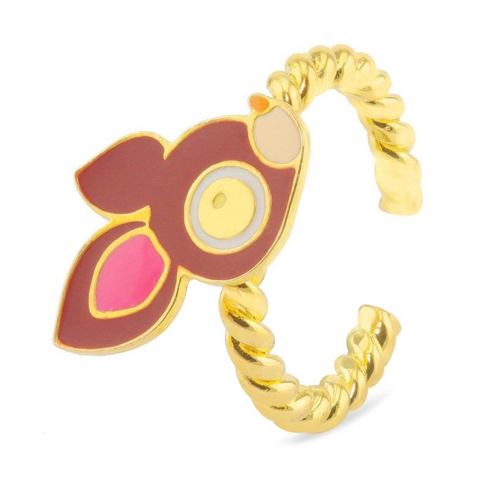 Monkimau Fingerring Damen Ring Reh 18k Gold plattiert (Packung) 18 Karat vergoldet
