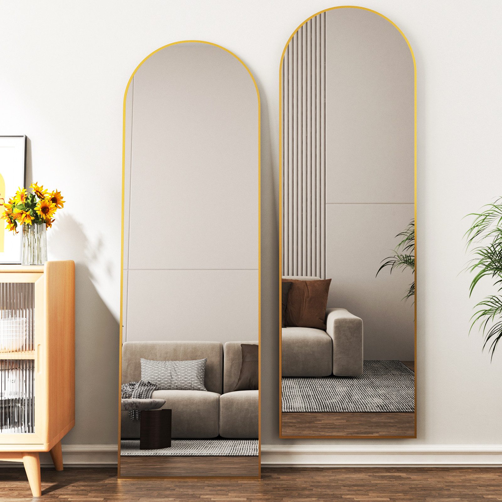 Hopibath Wandspiegel Ganzkörperspiegel Schwarz Gold Weiß günstig online kaufen