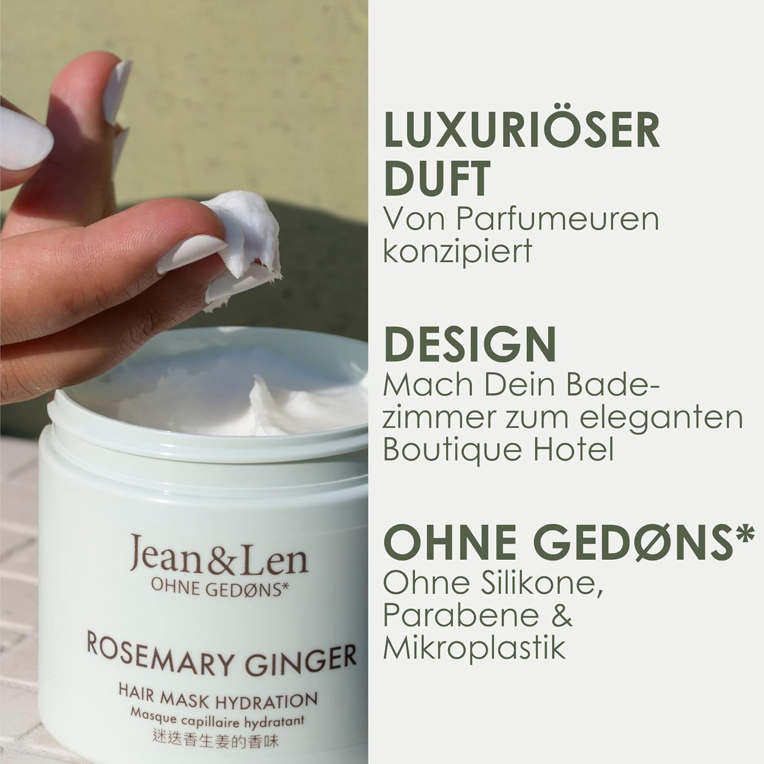 Jean & Len ohne Gedons* Haarspülung Rosemary & Ginger Hair Mask Hydration, 200 ml, 1-tlg.