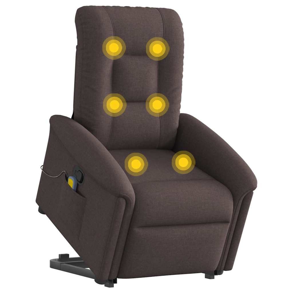 vidaXL Sessel Massagesessel mit Aufstehhilfe Dunkelbraun günstig online kaufen