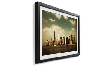WandbilderXXL Bild mit Rahmen Manhattan Skyscrapers, New York, Wandbild, in 4 Größen erhältlich