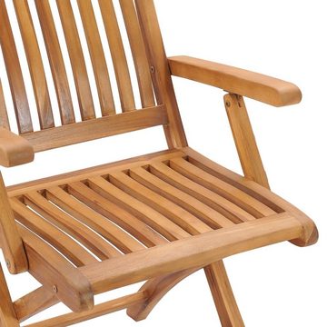 furnicato Gartenstuhl Klappbare Gartenstühle mit Kissen 4 Stk. Massivholz Teak