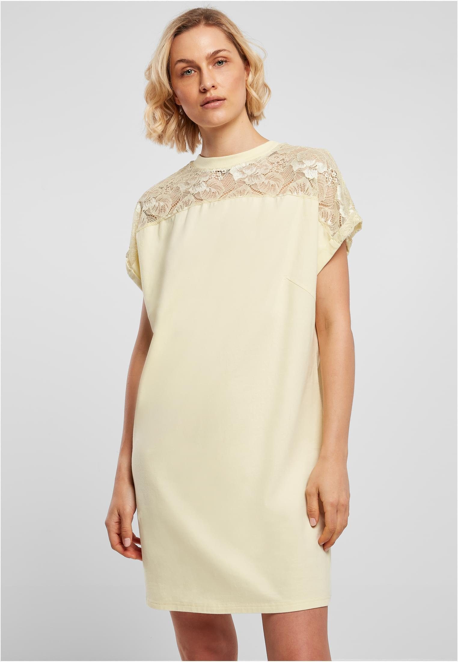 URBAN CLASSICS Sweatkleid Ladies Lace Tee Dress XS bis 5XL