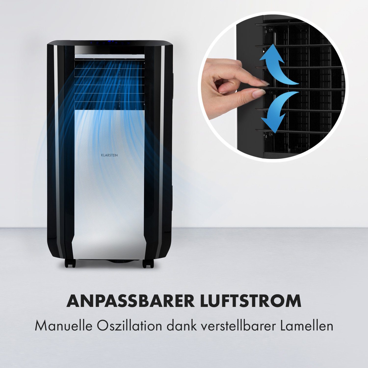Klarstein Klimagerät Max Breeze Kühlgerät mobil Air Smart, Luftkühler Conditioner Klimagerät Schwarz