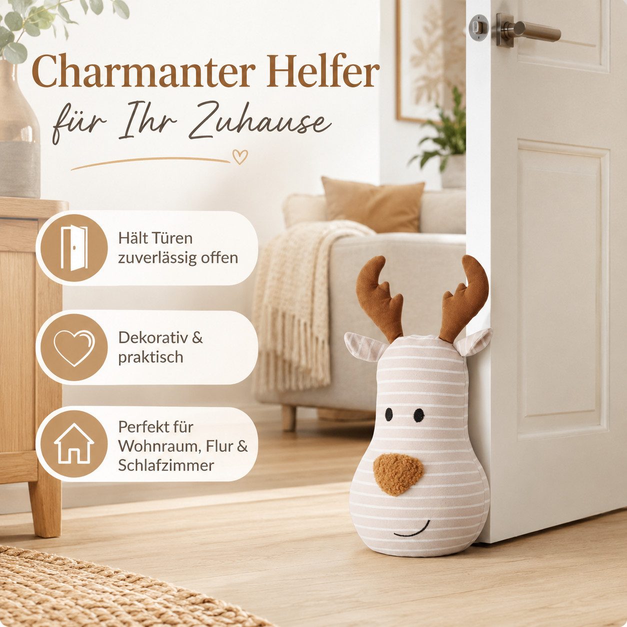 ReWu Bodentürstopper Boltze Türstopper Hirsch Tommy