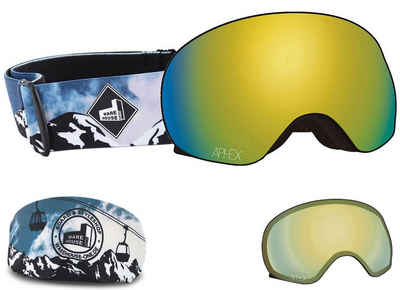 Aphex Snowboardbrille APHEX XPR THE ONE EDITION Magnet Schneebrille mountain strap/revo gold