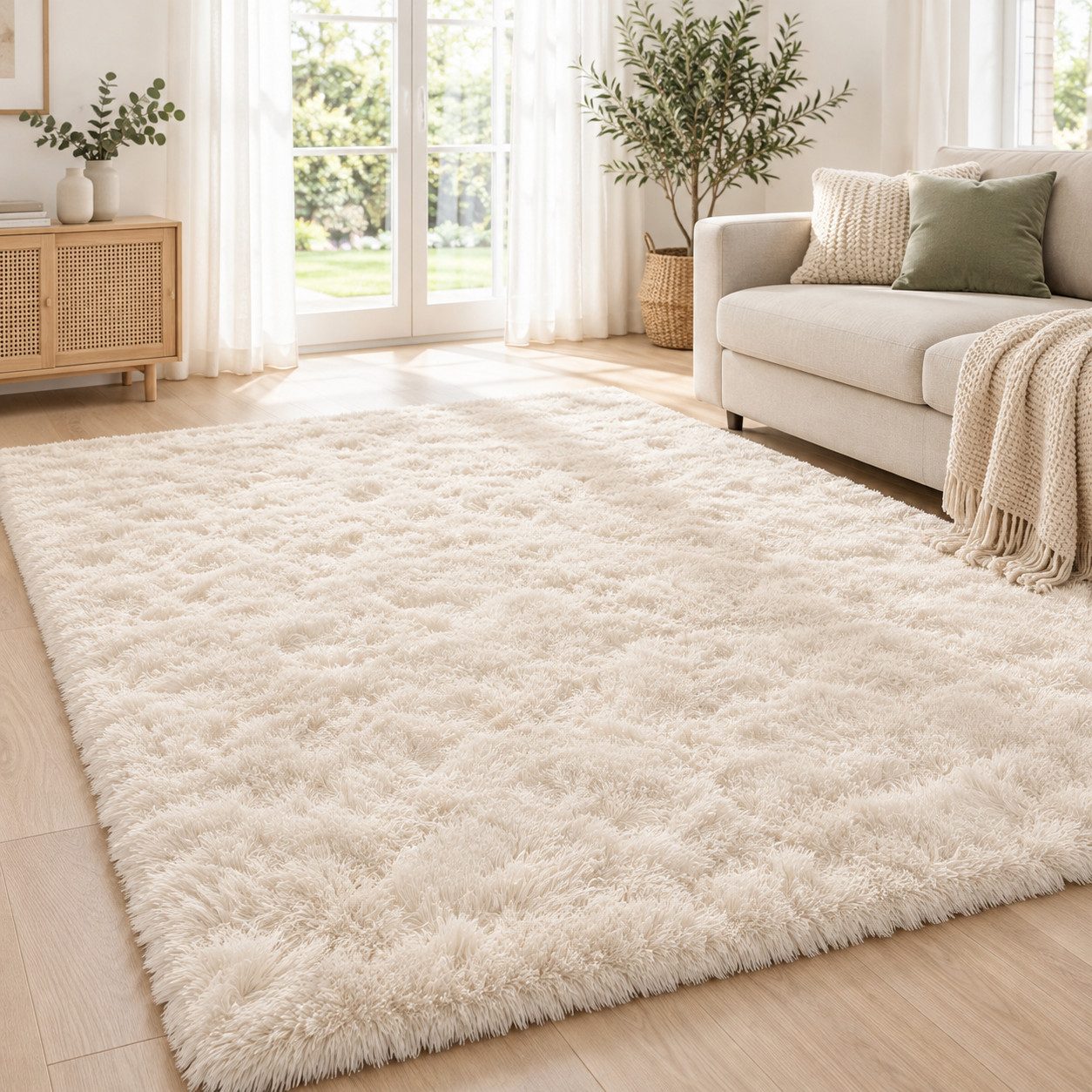 Lochas Hochflor-Teppich Langflor-Teppich, weich, rutschhemmend, waschbar, tierfreundlich, Höhe: 37 mm