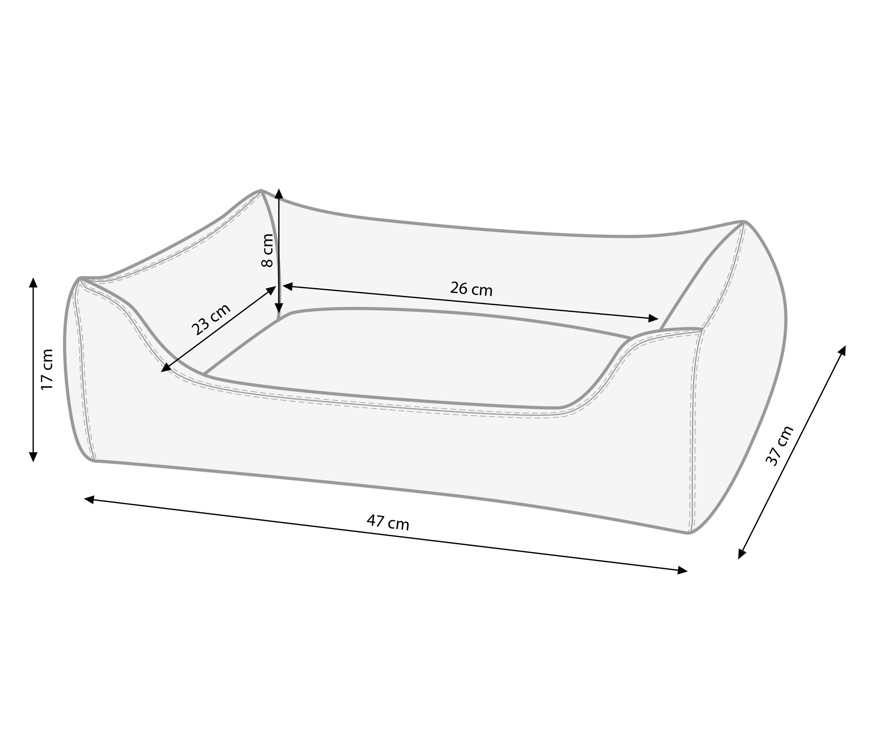 Dehner Tierbett Sammy, rechteckig, grau, Kuschelbett in verschied. Größen, günstig online kaufen