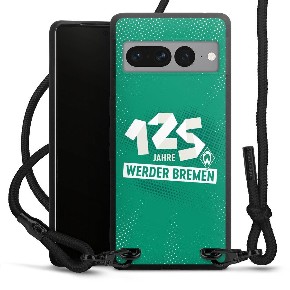 DeinDesign Handyhülle 125 Jahre Werder Bremen Offizielles Lizenzprodukt, Google Pixel 7 Pro Premium Handykette Hülle mit Band Case zum Umhängen